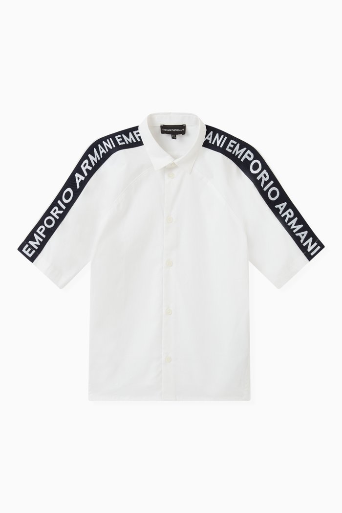 

Logo Band Polo Shirt in Cotton, White