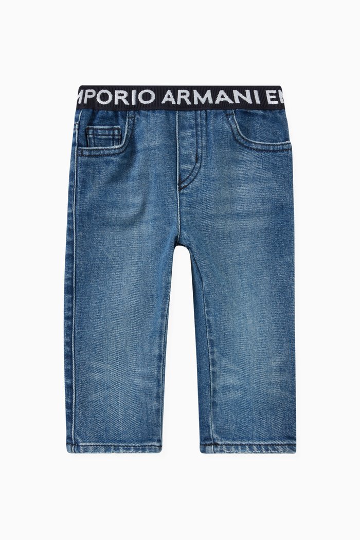 

Logo Tape Jeans in Denim, Blue