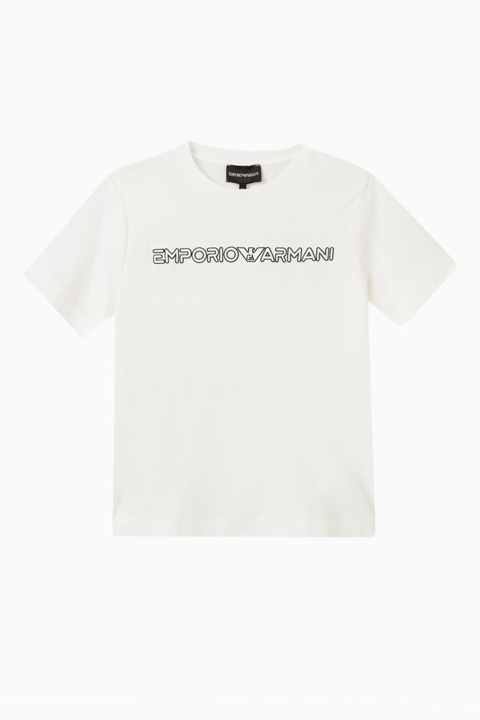 

Logo Embroidered T-shirt in Cotton Blend, White