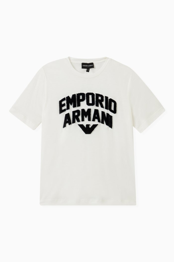 

Logo Crewneck T-shirt in Cotton Blend, White