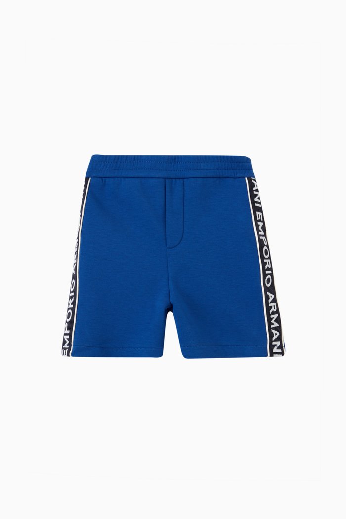 

Logo Tape Shorts in Cotton-blend, Blue