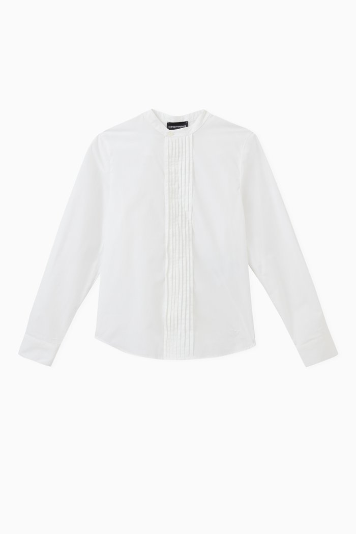 

Pleated Shirt in Poplin, White