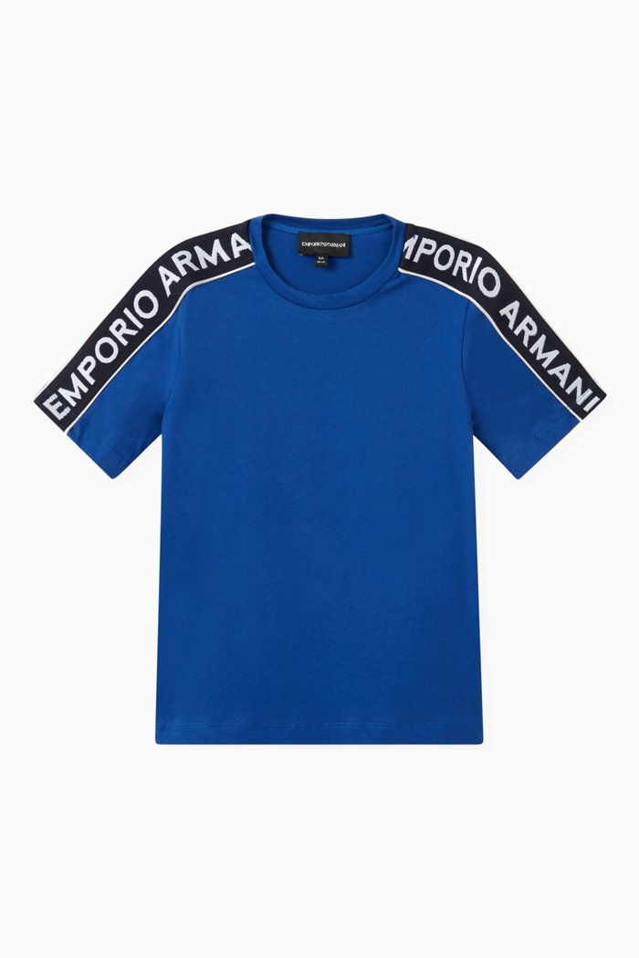 

Logo Tape T-shirt in Cotton, Blue