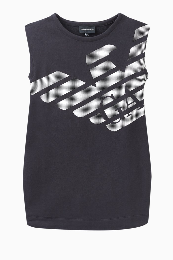

Macro Logo Dress in Jersey Fleece, Blue