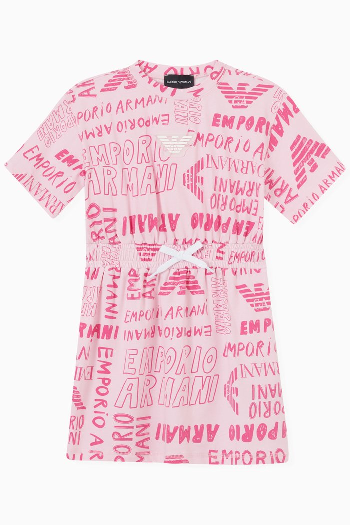

Logo Dress in Cotton Jersey, Pink