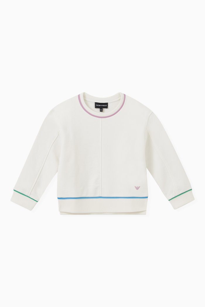 

Logo Detail Sweatshirt in Cotton French Terry, White