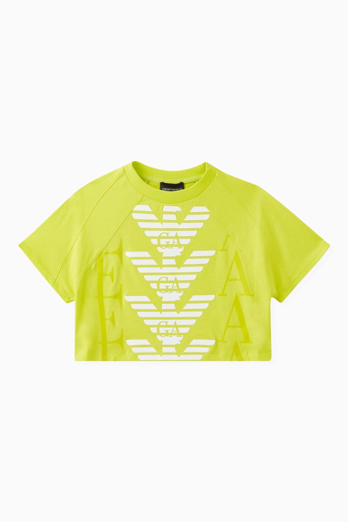 

Graphic Logo Print T-shirt in Cotton Jersey, Yellow