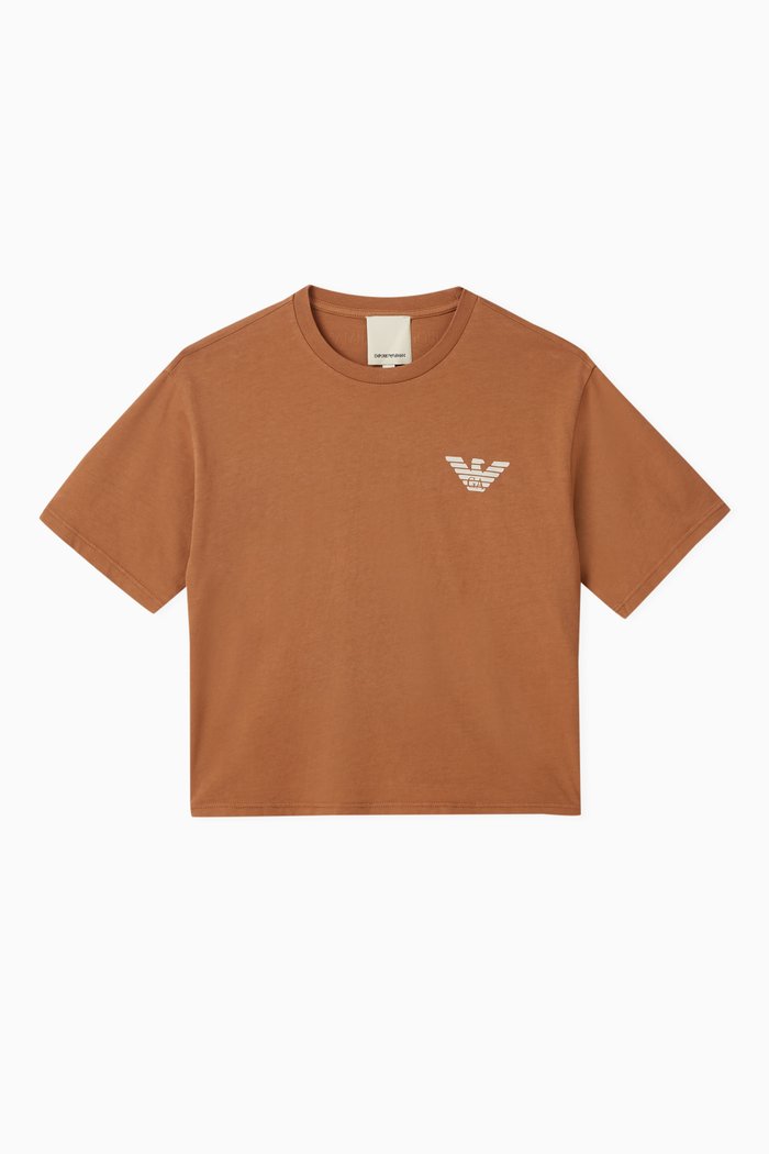 

Logo T-shirt in Cotton, Brown