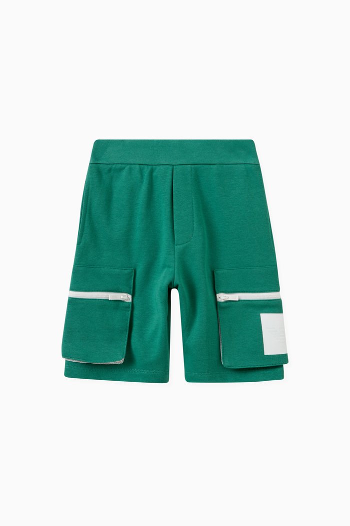 

Zip Pocket Cargo Shorts in Cotton Blend, Green
