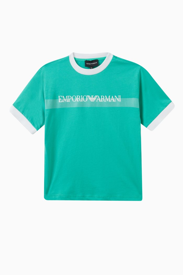 

Logo Print T-Shirt in Cotton, Green