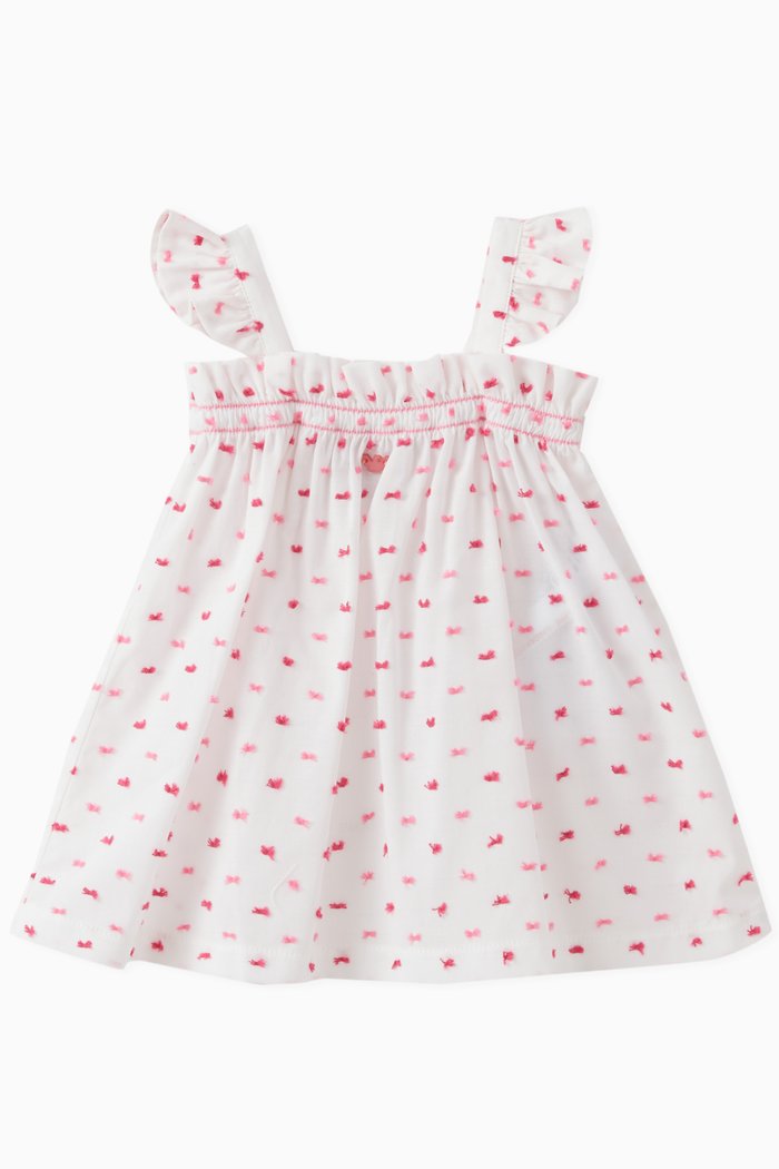 

Embroidered Dress & Bloomers Set in Cotton, White