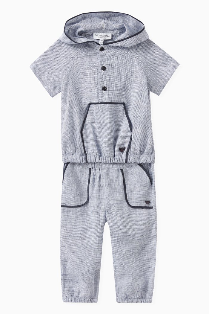 

Hoody and Sweatpants Set in Cotton, Blue