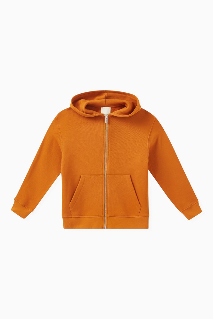 

Graphic & Logo-print Hoodie in Cotton, Brown