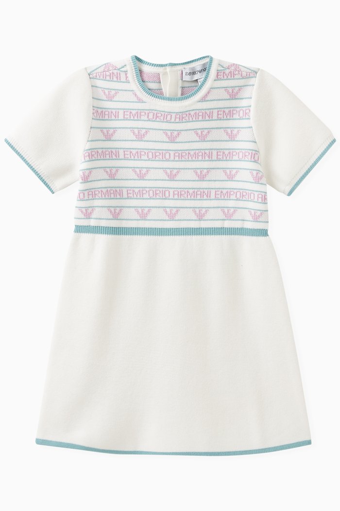

Logo Knit Dress in Cotton, White