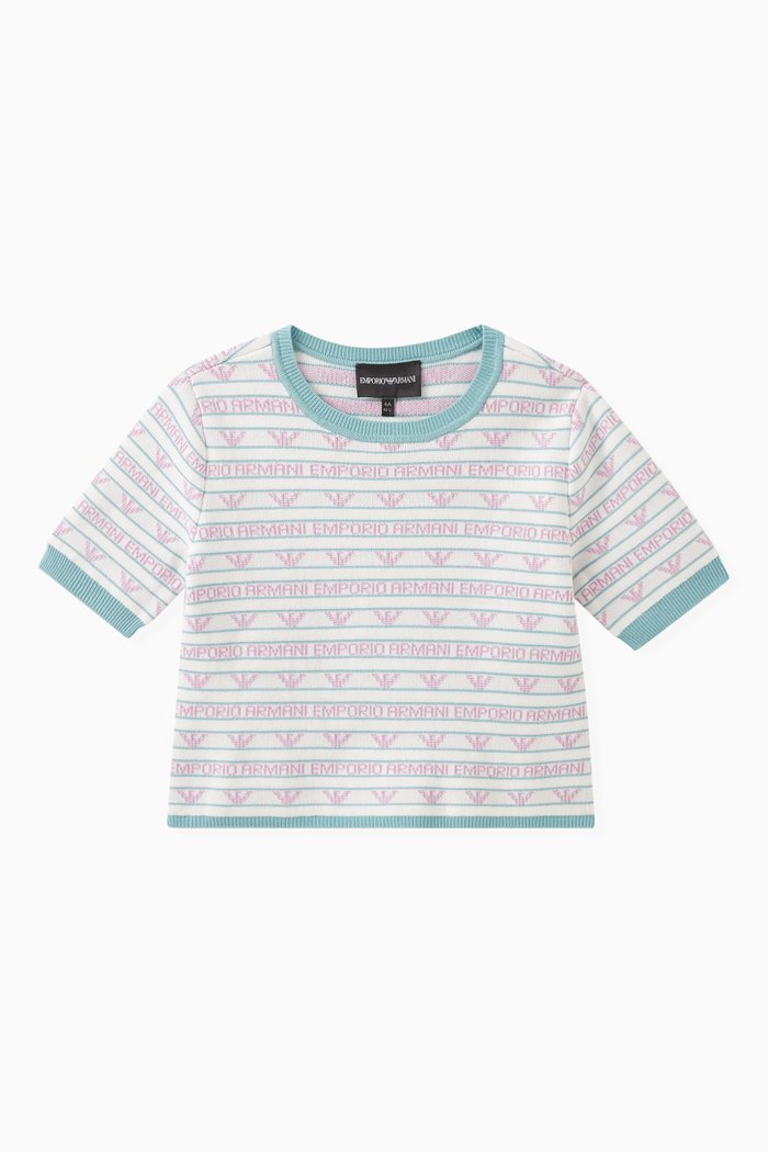 

Logo Knit T-shirt in Viscose-blend, White
