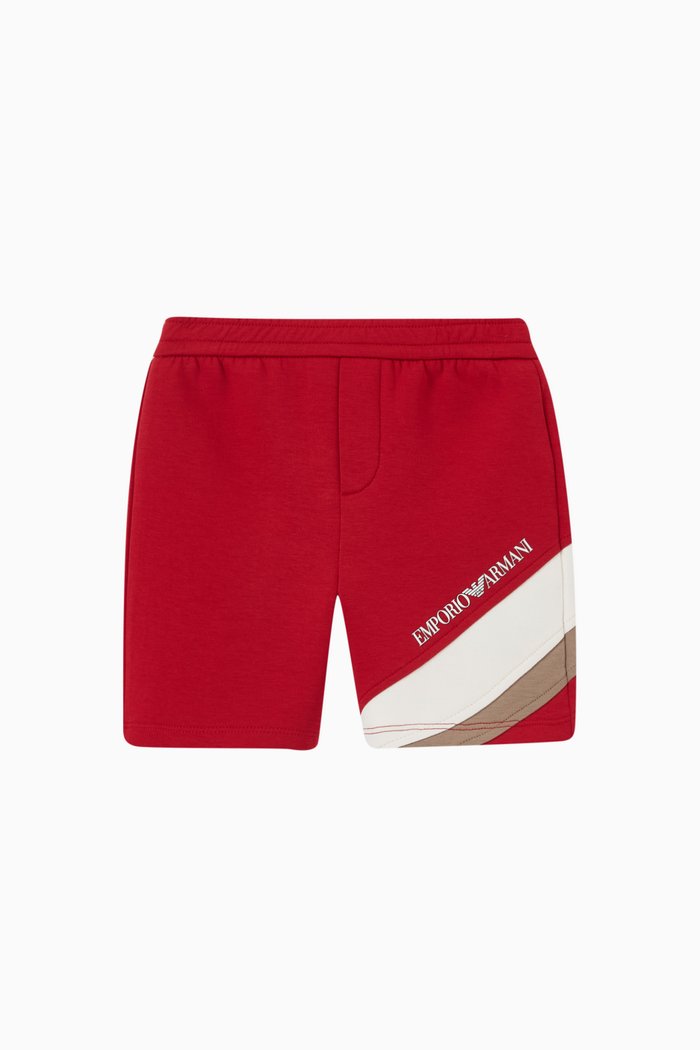 

Contrast Detail Shorts in Cotton, Red