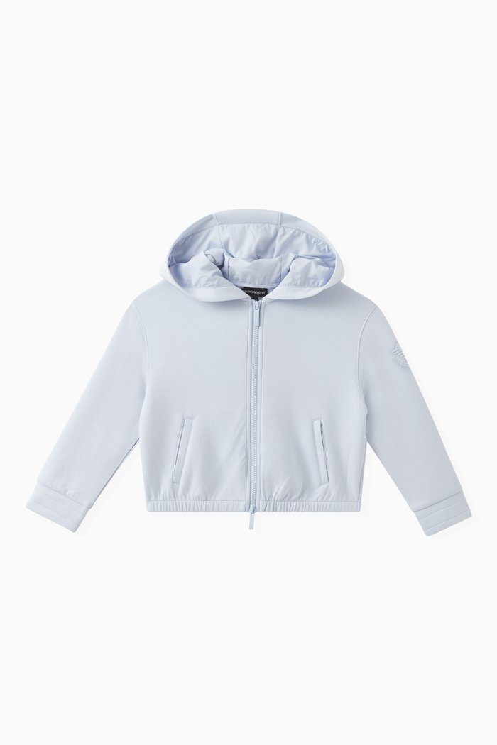 

Zip-up Hoodie Jacket in Cotton, Blue