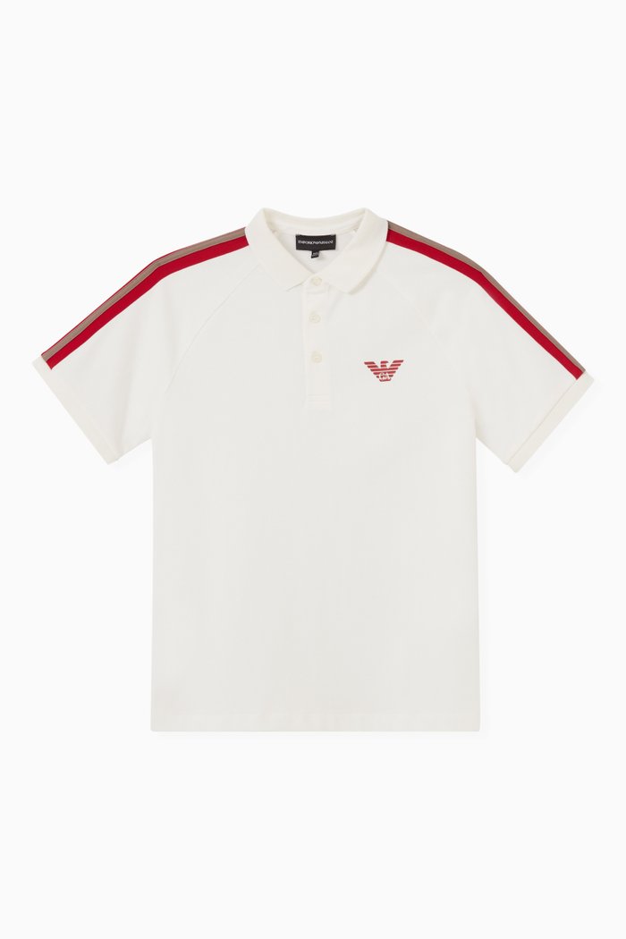 Logo Polo Shirt in Cotton, White