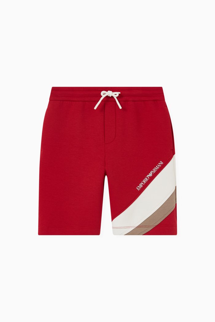 

Contrast Detail Shorts in Cotton, Red