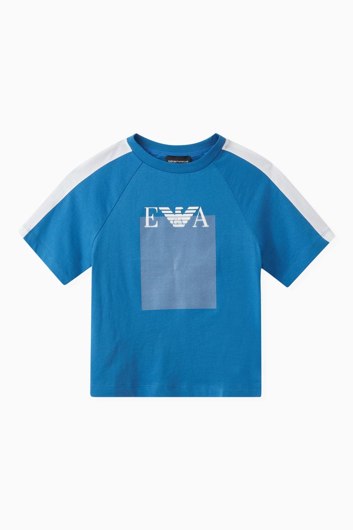 

Logo Print T-shirt in Cotton, Blue