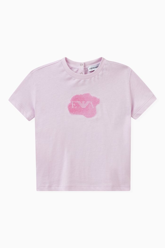 

Sequin Logo T-shirt in Cotton Jersey, Pink