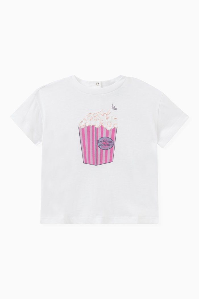 

Graphic Logo Print T-shirt in Cotton, White