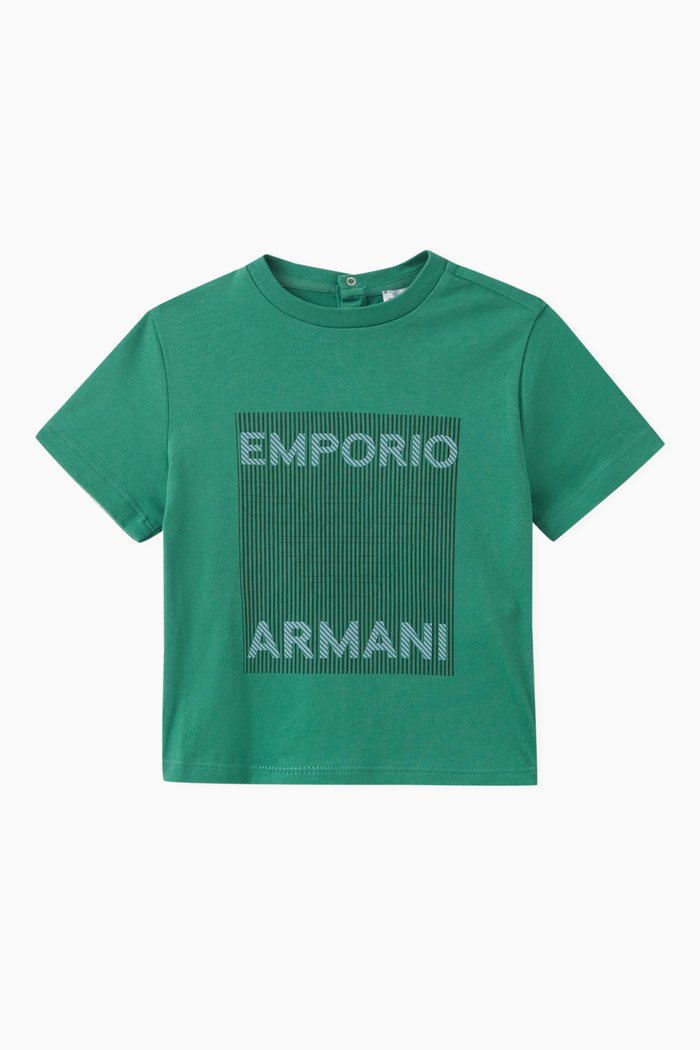 

Graphic Logo Print T-shirt in Cotton Jersey, Green