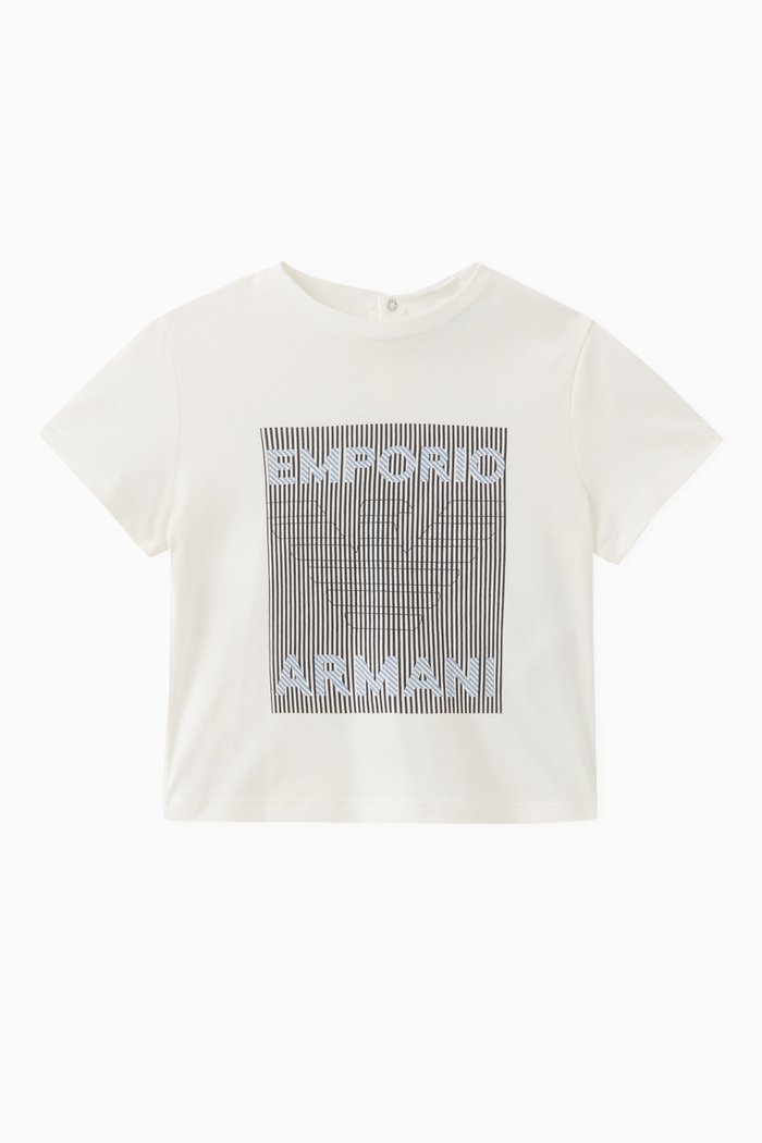

Graphic Logo Print T-shirt in Cotton Jersey, White