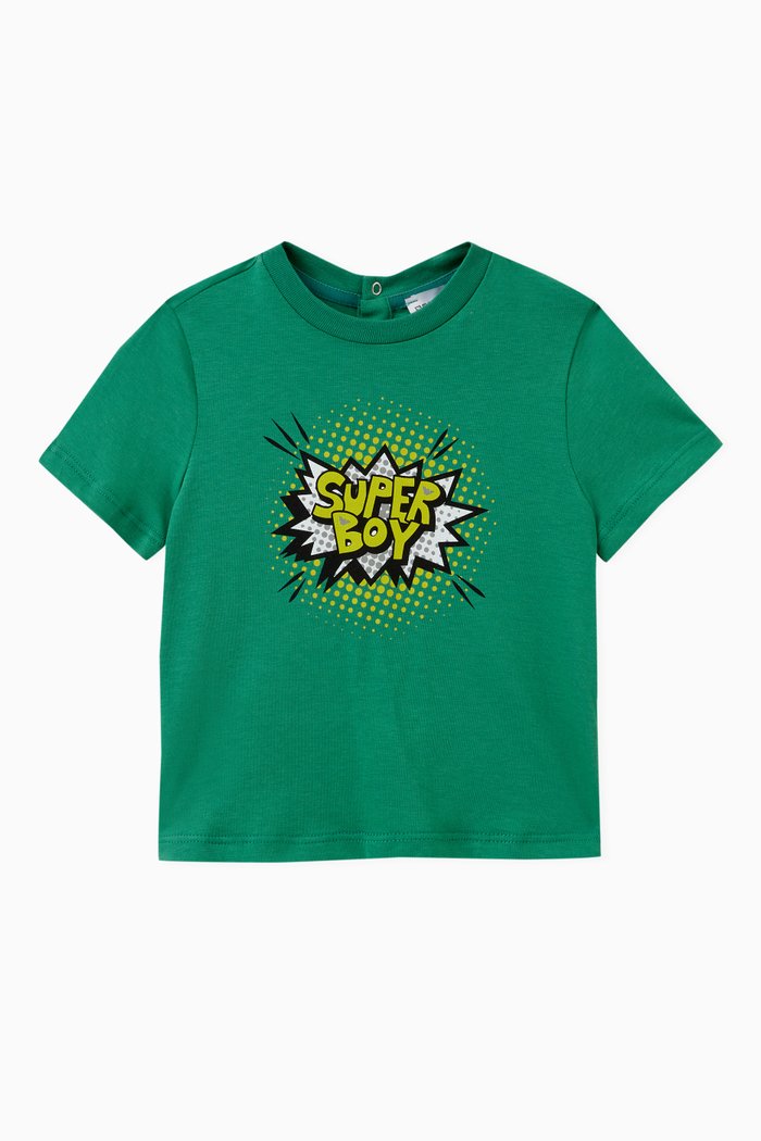 

Graphic Print T-shirt in Cotton, Green