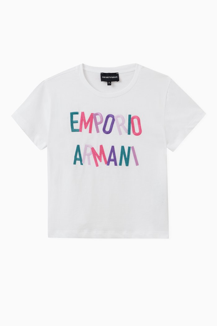 Logo Print T-shirt in Cotton, White