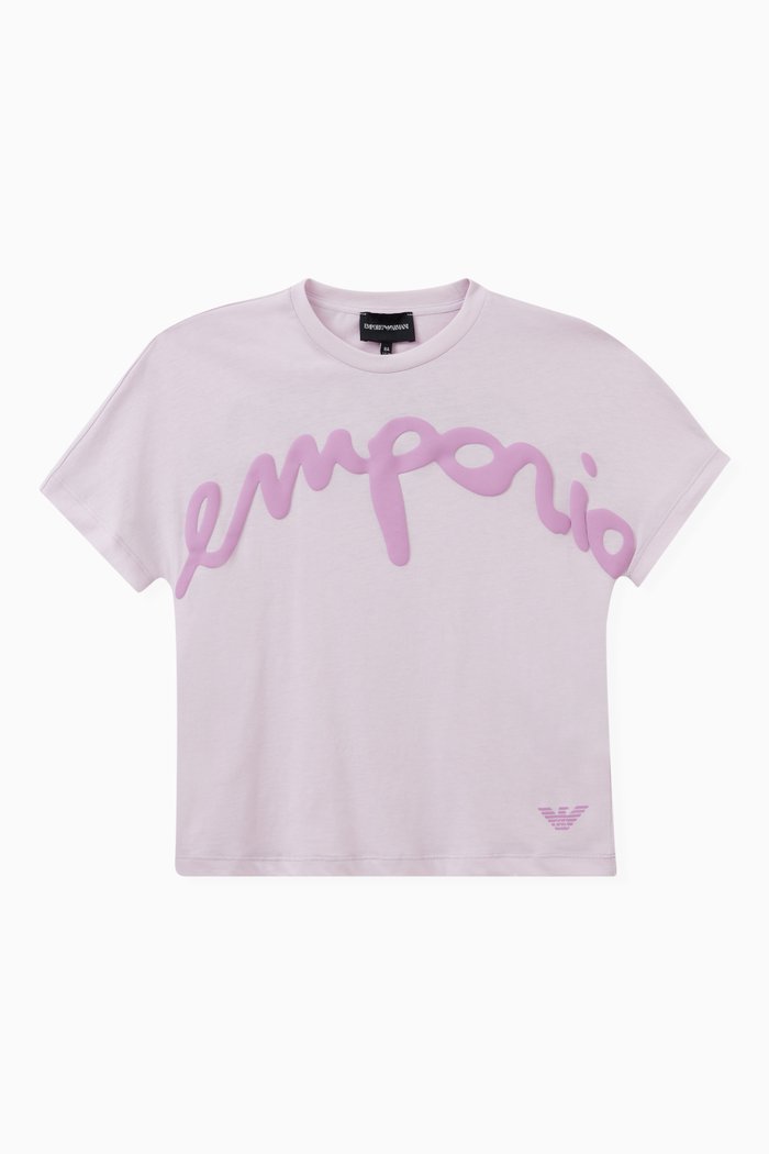 

Logo Print T-shirt in Cotton, Pink