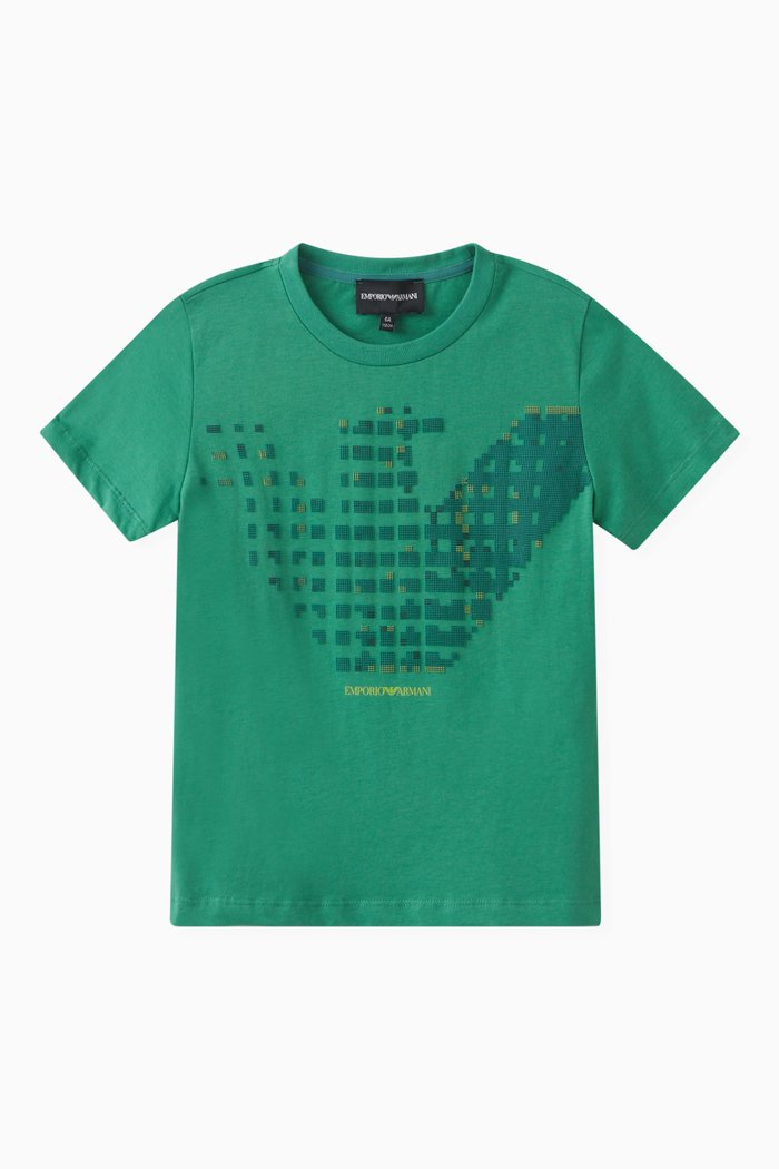 

Graphic Logo Print T-shirt in Cotton, Green