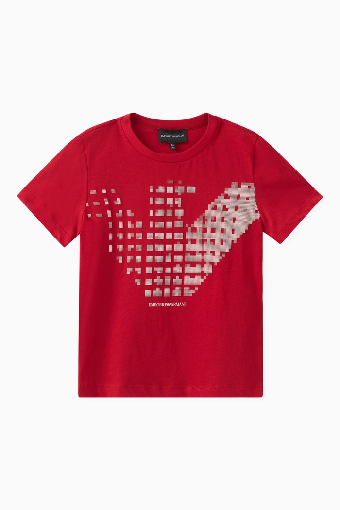 

Graphic Logo Print T-shirt in Cotton, Red