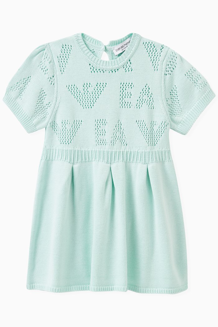 

Logo Dress in Viscose Blend Knit, Blue