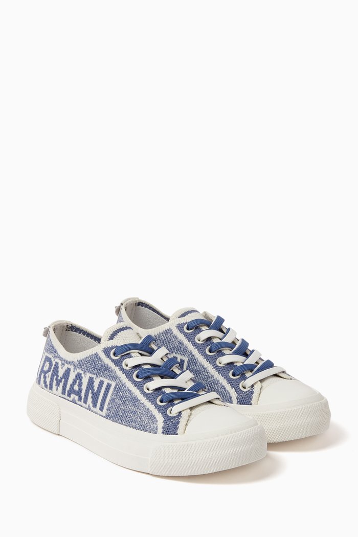 

Logo Sneakers in Recycled Knit, Blue