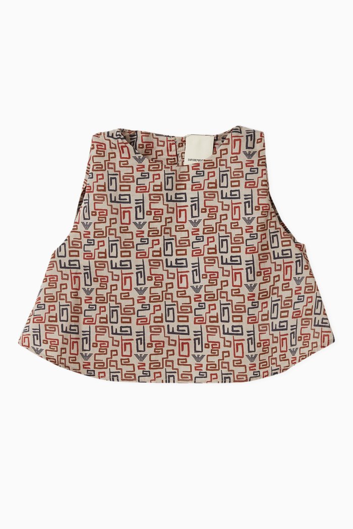

Abstract Print Top in Muslin, Neutral