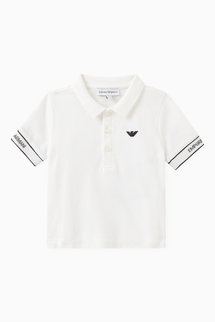 

Tipped Logo Polo Shirt in Cotton, White