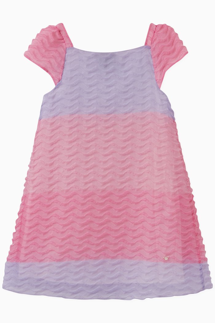 

3D Organza Dress in Polyester, Pink