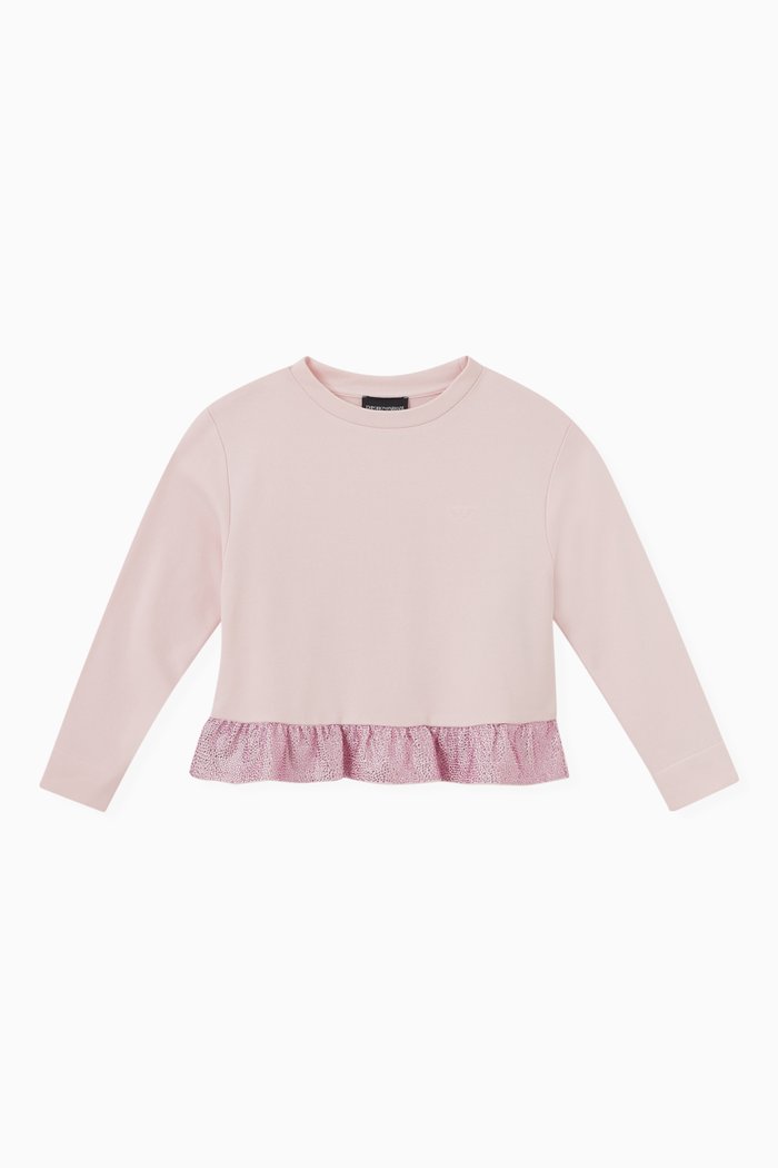 

Sequined Sweatshirt in Cotton, Pink