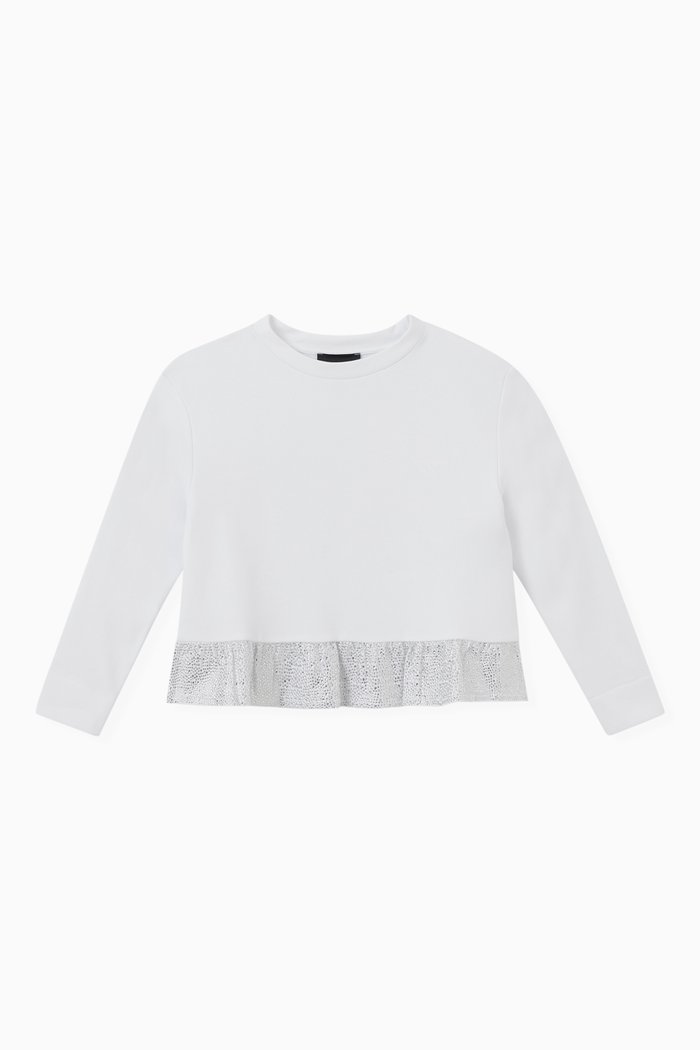 

Sequined Sweatshirt in Cotton, White