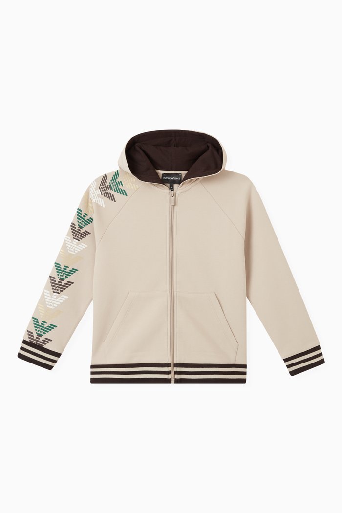 

Eagle Logo Hoodie in Cotton-blend, Neutral