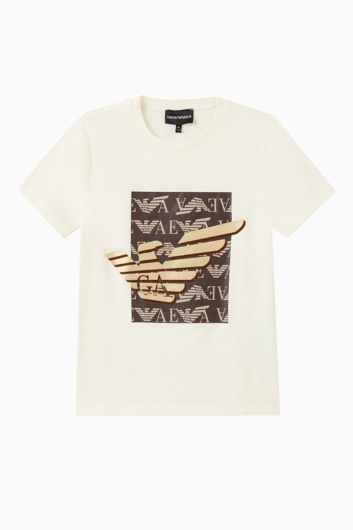 

Logo Printed T-shirt in Pure Cotton, Brown