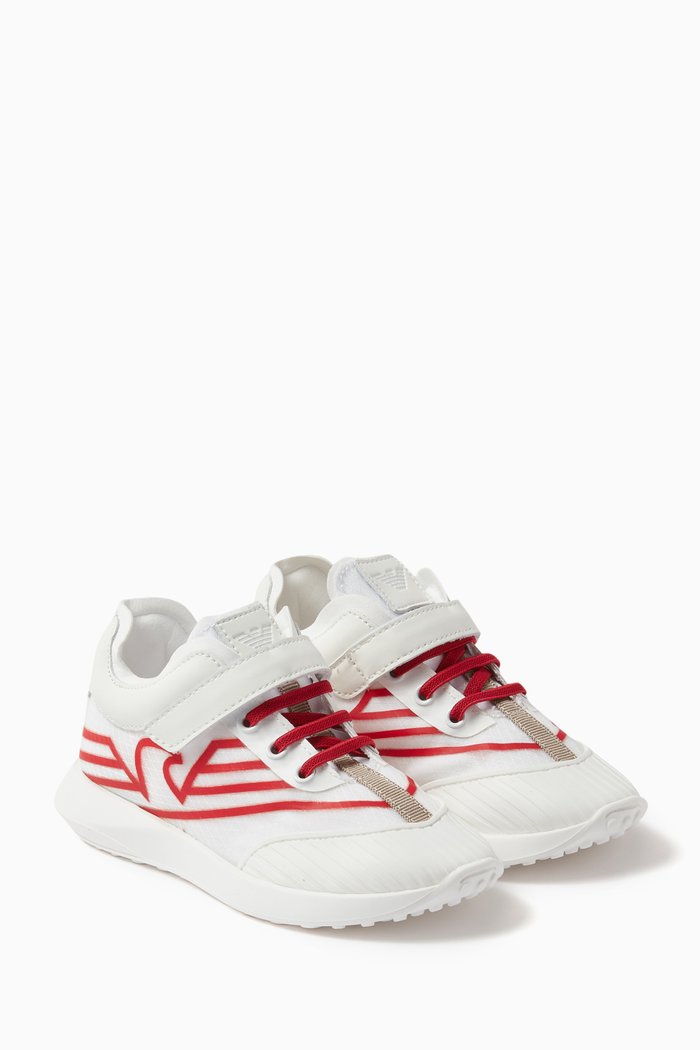 

Logo Sneakers in Nylon & Rubber, White
