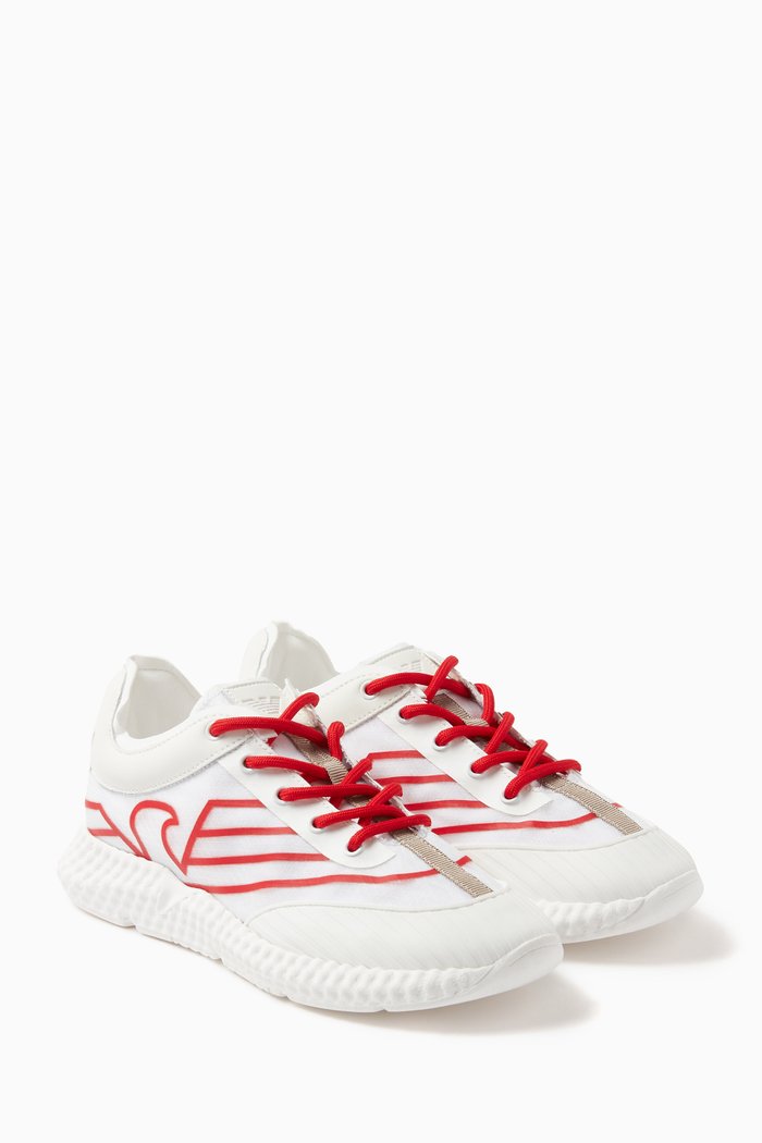 

Eagle Sneakers in Mixed Materials, White