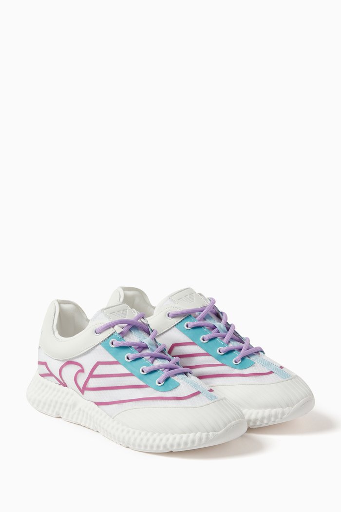 

Eagle Sneakers in Mixed Materials, White