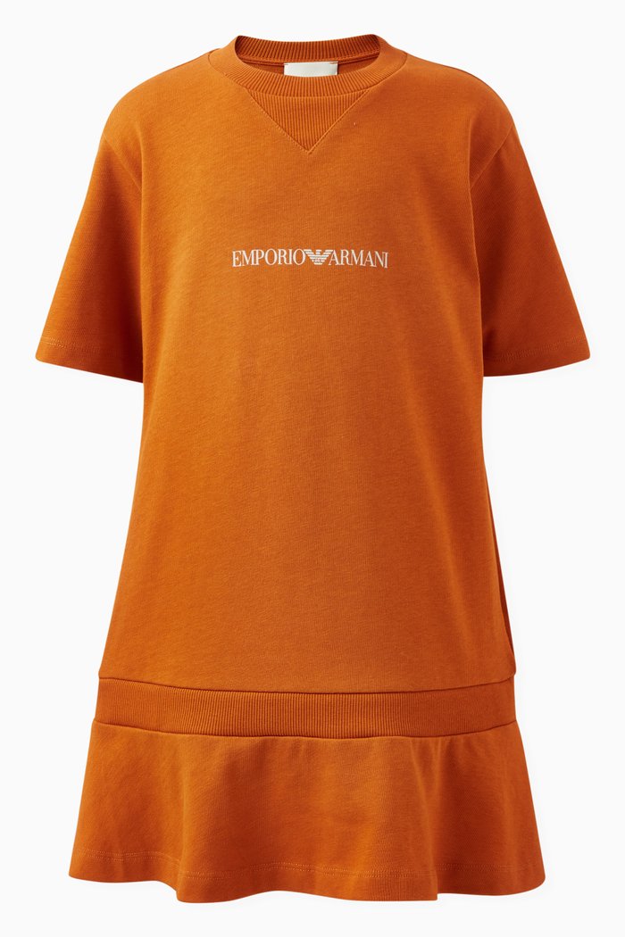 

Logo-print Dress in Cotton, Orange