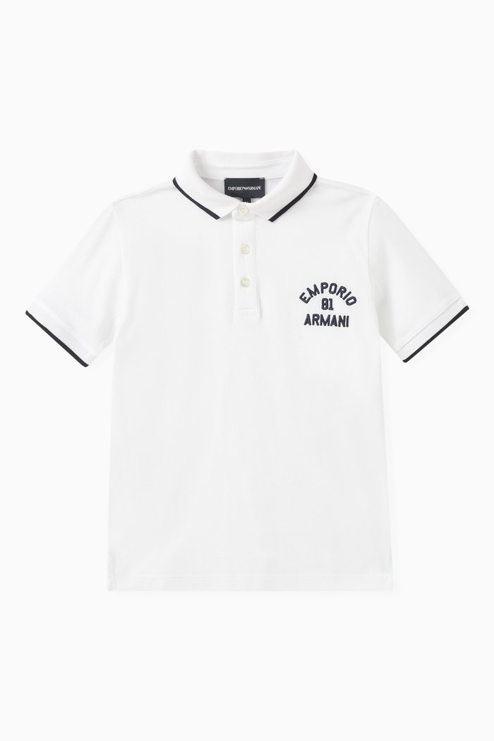

EA Logo Polo Shirt in Cotton, White