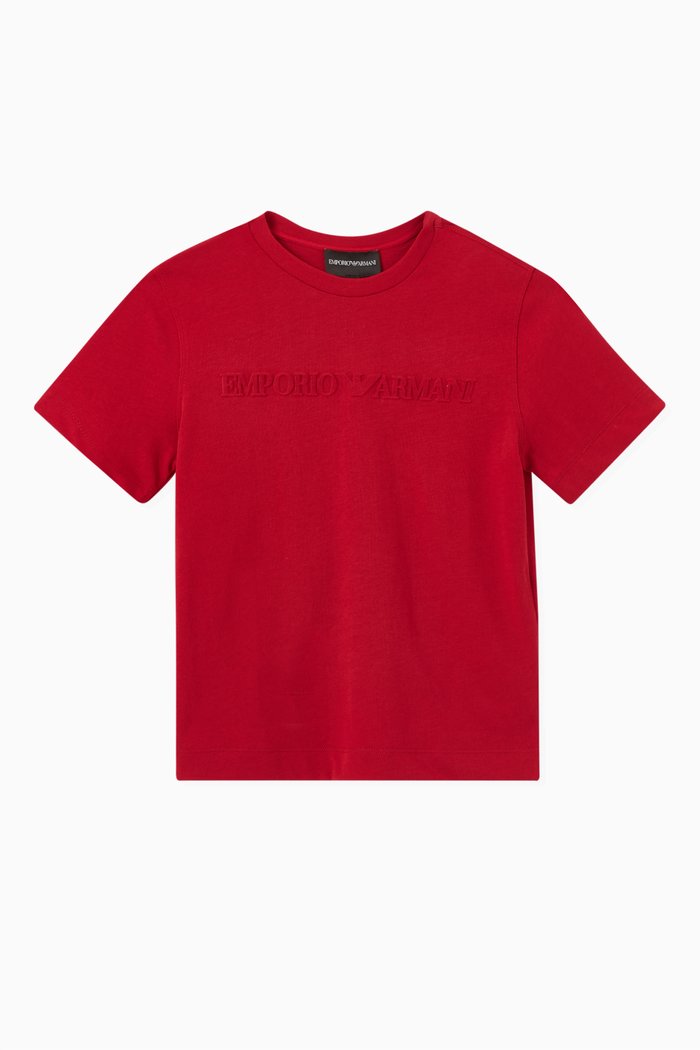 Tone-on-Tone Logo T-shirt in Cotton, Red