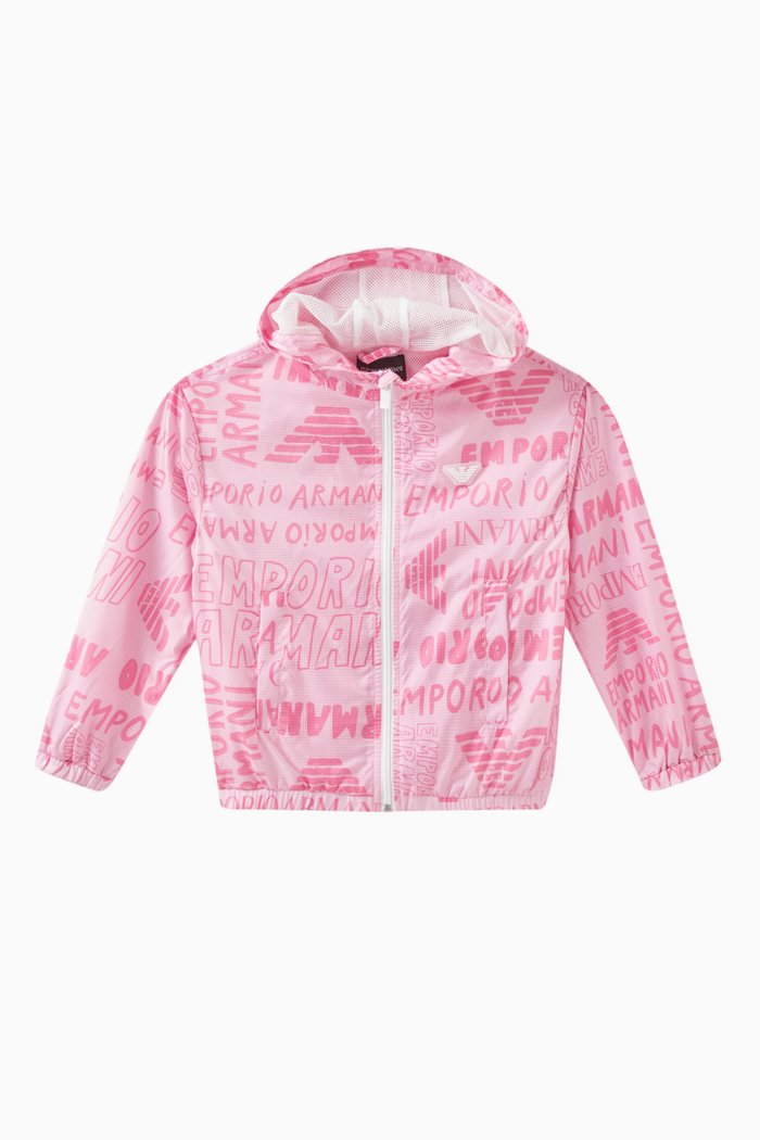 

Logo Windbreaker in Technical Fabric, Pink