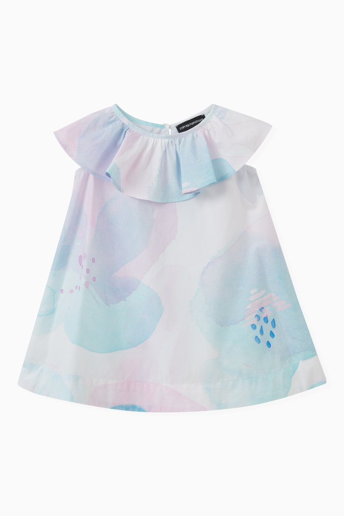 

Watercolour Print Dress in Cotton, Pink